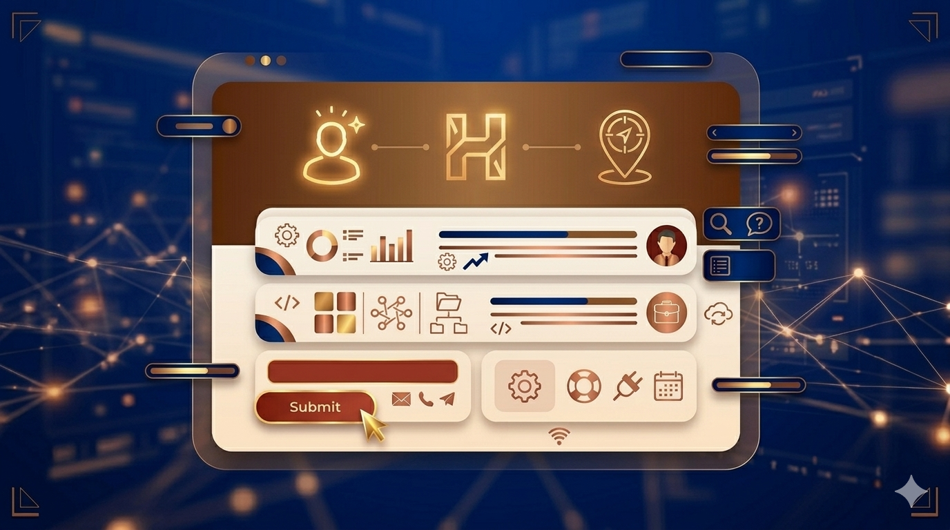 Modern website design interface