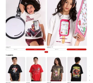 OkiOki EG Shopify clothing store design showcasing kidswear products and fashion collections